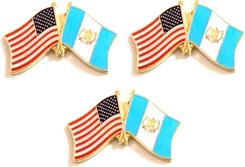 Miniatura 19 de 3 Pines de solapa con banderas de Estados Unidos y países internacionales, paquete de 3 pines dobles con diseño de banderas de Estados Unidos