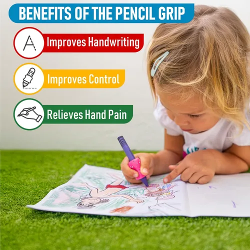 Miniatura 3 de The Pencil Grip Agarres de Lápiz con Purpurina 6 Piezas, Agarres de Lápiz para Escritura de Niños, Agarre Ergonómico de Bolígrafo para Diestros