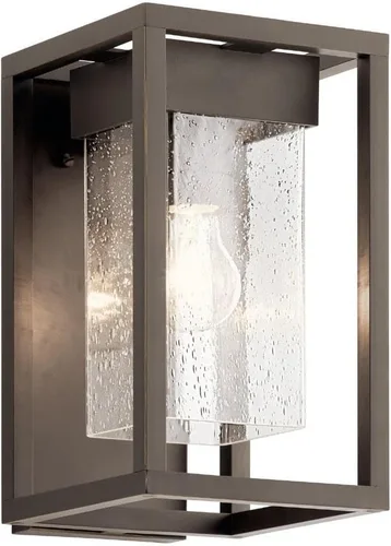 Miniatura 12 de Kichler Mercer 59060BSL - Lámpara de pared para exteriores de 12 pulgadas en color negro, aplique de pared exterior de 1 luz con vidrio transparente