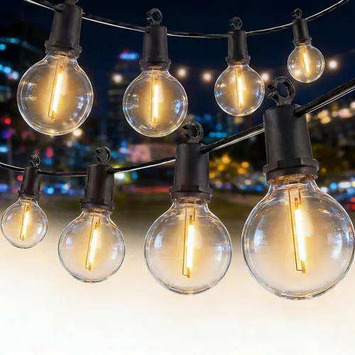 Miniatura 13 de Guirnalda de luces LED G40 para el día de San Patricio para exteriores, 25 pies, luces decorativas de San Patricio al aire libre con bombillas