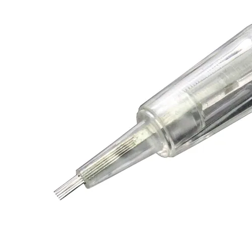 Miniatura 3 de Cartuchos de aguja claros de maquillaje permanente 10PCS para máquina de tatuaje de cejas (5F)