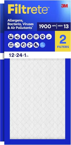Miniatura 26 de Filtrete - Paquete de 2 filtros de aire para sistemas de climatización centralizada de 1900 MPR, que filtran alérgenos por completo para una vida