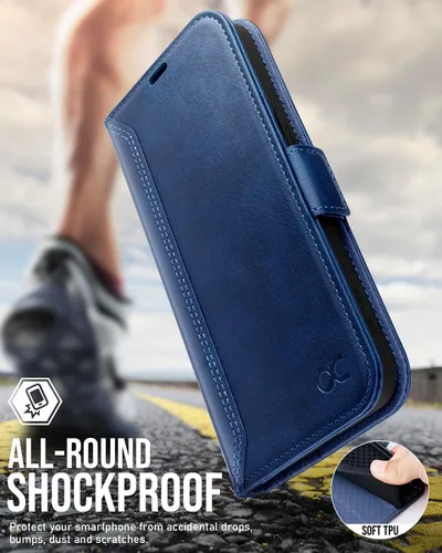 Miniatura 6 de OCASE Funda Cartera Compatible con iPhone 15, Funda Tipo Folio de Cuero PU con Tapa con Portarjetas y Bloqueo RFID Función Atril