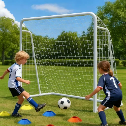 Miniatura 15 de NAIZEA Soccer Goals - 24x8/21x7/18x7/12x6/16x7/10x6/8x6/6x4FT Soccer Goals for Backyard Training- Portable Metal Soccer Net for Youth & Adults