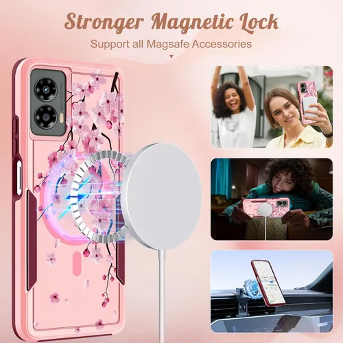 Miniatura 3 de Funda para Moto G 5G 2024 – Compatible con MagSafe para mujeres y niñas, bonita funda protectora magnética para teléfono, diseño femenino Kawaii