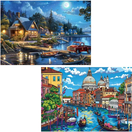 Miniatura 15 de EWJRNSF Paquete de 6 kits de pintura de diamantes 5D para adultos principiantes, juegos de arte de diamantes, pintura de gemas y manualidades, B 6