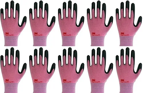 3M KOR - Guantes de trabajo recubiertos de espuma de nitrilo para mujer, guantes de nailon de seguridad, transpirables, agarre fino, lavables a
