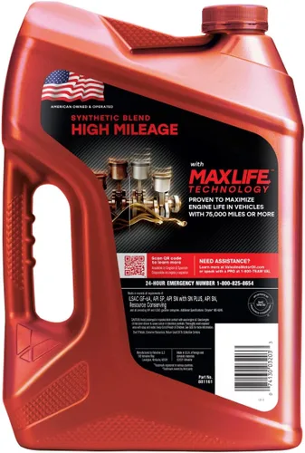 Miniatura 2 de Valvoline Aceite de motor de mezcla sintética SAE 10W-30 de alto kilometraje con tecnología MaxLife de 5 cuartos de galón (paquete de 2)