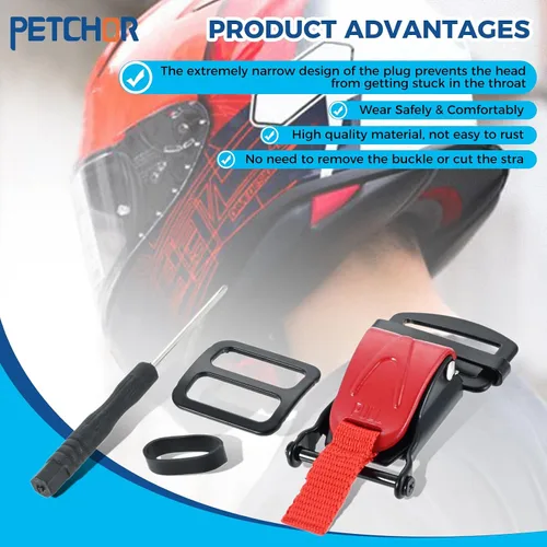 Miniatura 7 de Kit de repuesto de hebilla de liberación rápida para casco de motocicleta, accesorios de motocicleta de acero inoxidable para reemplazar la correa