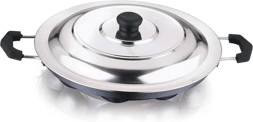 Miniatura 5 de Vinod Paniyarakkal para cocinar Paniyaram 9.1 in con tapa SS