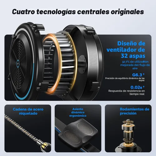 Miniatura 4 de MERACH Máquina de remo profesional para interiores, máquinas de remo ajustables de resistencia al aire para el hogar, asiento ergonómico cómodo
