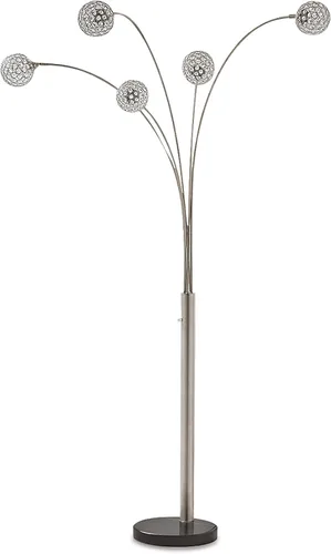 Signature Design by Ashley Winter Contemporary - Lámpara de arco de suelo de metal y mármol negro de 95 pulgadas con 5 luces e interruptor de