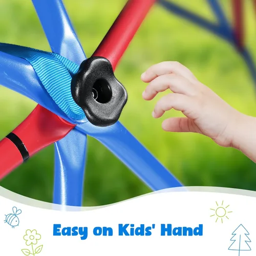 Miniatura 3 de Hapfan Cúpula de escalada con red de carga de escalada, cúpula de 10 pies de gimnasio de la jungla con hamaca para niños, juego al aire libre