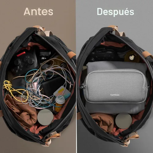 Miniatura 4 de tomtoc Estuche Organizador Electrónico de Viaje, Bolsa Táctica Resistente al Agua de Doble Compartimento para Organización de Cables, Almacenamiento