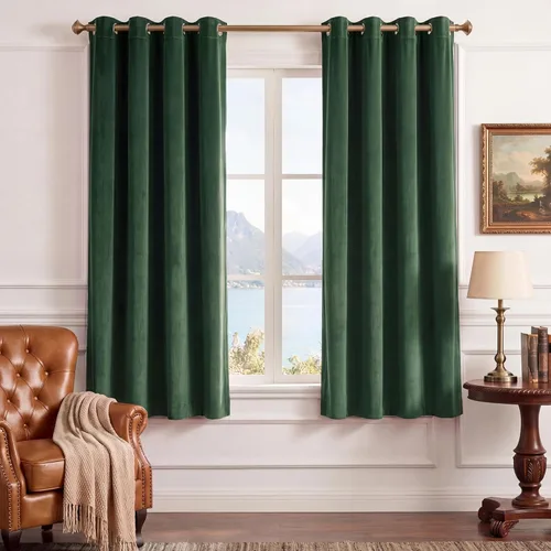 Miniatura 52 de StangH Cortinas de Terciopelo Grueso Sólido - Juego de Tratamiento de Ventanas con Oscurecimiento Moderado para Dormitorio, Cortinas/Cortinajes