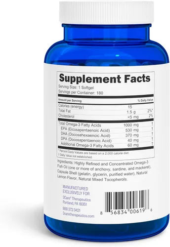 Miniatura 2 de Noruega Direkt Omega-3 Aceite de pescado 2,000 mg de Omega-3 por 2 cápsulas blandas 1060 mg EPA, 740 mg de DHA (2 porciones de gel suave) grado