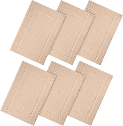Ample Decor Tapetes de baño 100% algodón, 24 x 17 pulgadas, secado rápido, 1350 GSM, borde bandado, tapete de baño, no tapete de baño, color beige,