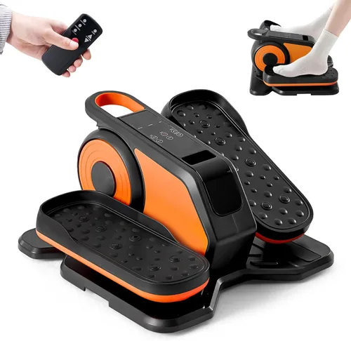 OLIXIS Máquina elíptica debajo del escritorio: mini ejercitador de pedal compacto y silencioso con velocidad ajustable, pantalla LED, solución de