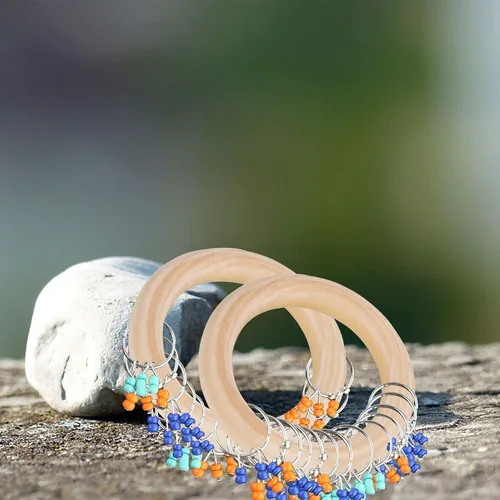 Miniatura 3 de 10 anillos de madera de macramé de 2.756 in/2.7 pulgadas sin terminar, anillos de madera maciza grandes para manualidades, conectores colgantes