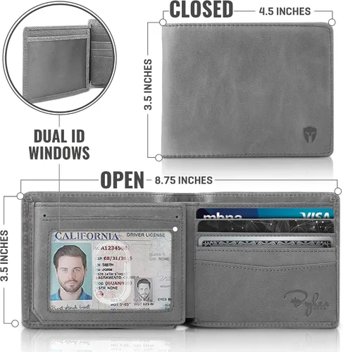 Miniatura 4 de Billetera de dos espacios para identificación sostenedor de RFID compartimento para tarjetas de capacidad extra lo mejor en protección