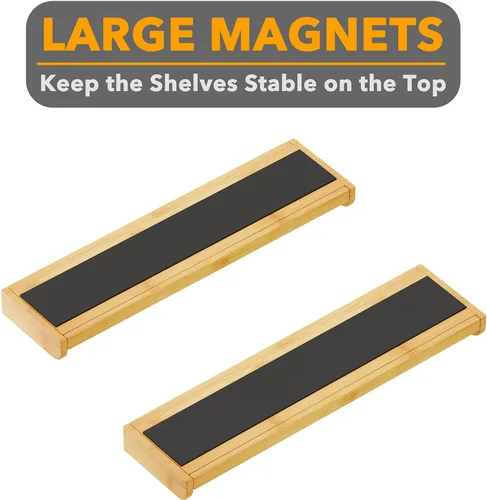 SpaceAid Organizador de estante de cocina de 30 pulgadas de ancho para estufa, estante magnético de especias de bambú para estufa del hogar,