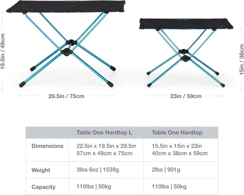 Miniatura 6 de Helinox Table One - Mesa de campamento para exteriores, ligera, plegable, portátil, grande, 29.5 x 22.5 pulgadas, color negro