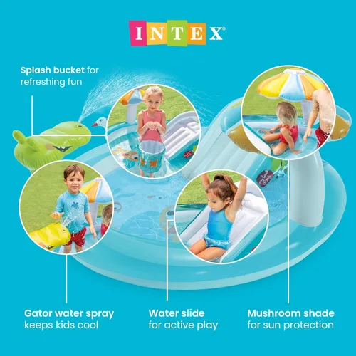 Miniatura 3 de Intex - Centro de juegos inflable de cocodrilo, para mayores de 2 años 2-Multicolor
