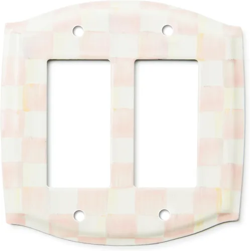 Miniatura 9 de MACKENZIE-CHILDS Courtly Check - Placa de interruptor esmaltada, cubierta de interruptor de luz, palanca simple