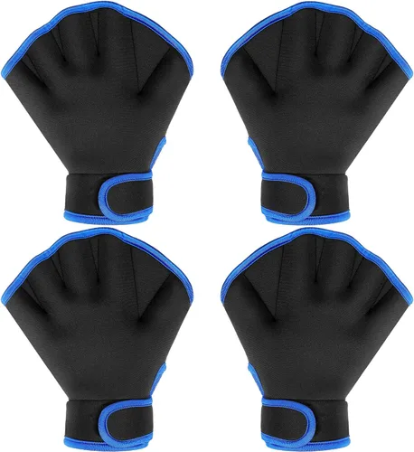 2 pares de guantes acuáticos de natación, guantes de entrenamiento de natación de mano, guantes de natación para hombres y mujeres, guantes de malla