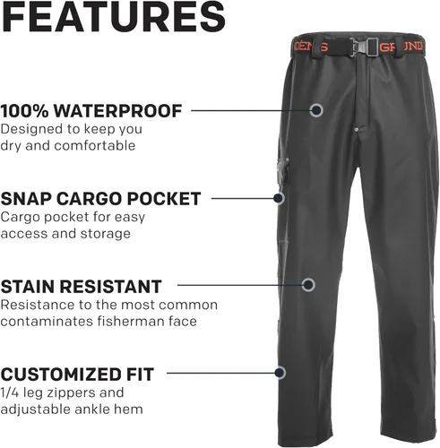 Miniatura 4 de Grundens Neptune - Pantalones de pesca para hombre, impermeables, transpirables