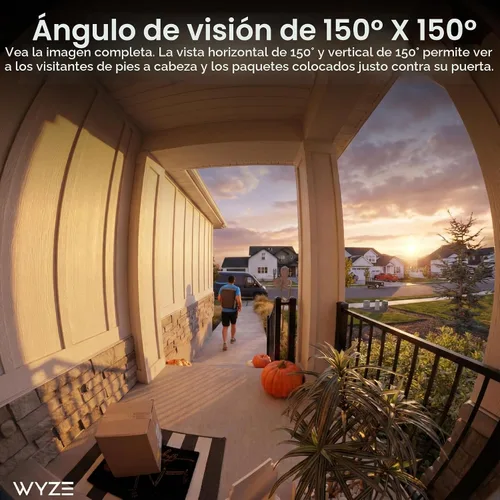Miniatura 3 de Wyze Timbre de video con batería, cámara inalámbrica, 1536 x 1536 HD+ con visión nocturna a color, audio de 2 vías, vista 1:1 de cabeza a pies