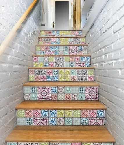 65 unidades de 13designs - Adhesivos coloridos para azulejos de despegar y pegar, decoración de bricolaje para salpicaduras y escaleras elevadoras