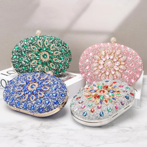Miniatura 7 de LUI SUI Bolso de mano de noche con diamantes de imitación para mujer, bolsa de mano con diamantes brillantes y brillantes, bolsa de fiesta de boda