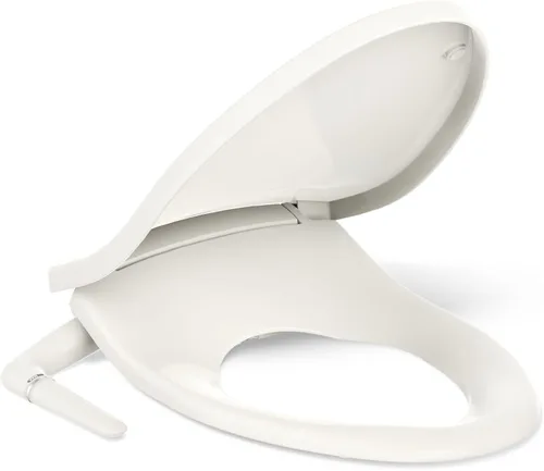 Kohler PureWash M250 - Asiento de inodoro manual alargado para bidé, color beige, tapa de cierre silencioso que evita golpes, agua fría, fácil