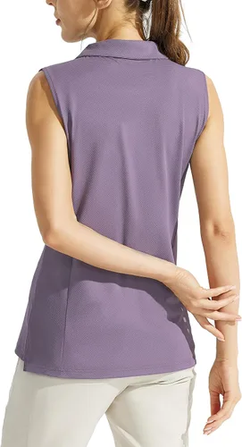 Miniatura 2 de Looleafy Women's Sleeveless Golf Shirt Quick Dry Tennis Tank Tops Golf Polo Shirts for Women with Collar