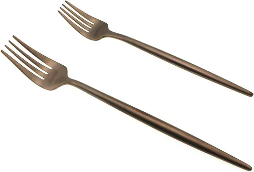 Miniatura 6 de JASHII Juego de cubiertos de acero inoxidable 18/10 de 20 piezas, color oro rosa mate, tenedor, tenedor de ensalada, cuchara de postre, servicio