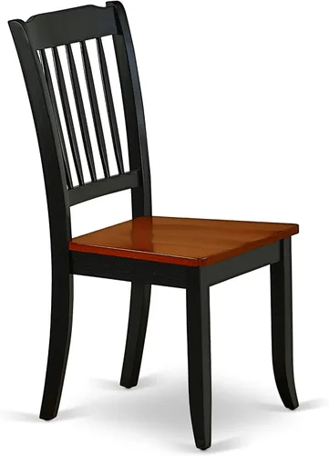 Miniatura 5 de East West Furniture DAC-BCH-W Danbury - Juego de 2 sillas de comedor de madera maciza, con respaldo de listones, color negro y cereza