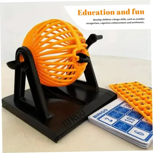 Miniatura 5 de Juego de bingo con 12 tarjetas y 90 bolas de números, máquina de juego divertida para la familia, niños y adultos, sin fichas incluidas