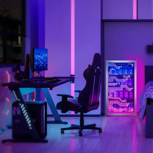Miniatura 6 de Manastin - Refrigerador de bebidas para juegos con iluminación LED, puerta con iluminación LED para 120 latas, refrigerador de bebidas