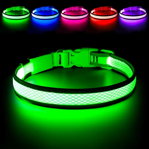 Miniatura 12 de Collar de perro LED, collar de perro con luz USB recargable, luces de perro más brillantes para caminar por la noche, collar de perro ajustable