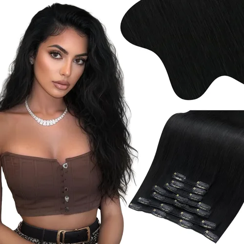 Miniatura 57 de Moresoo Extensiones de cabello humano Remy con clip, color rubio platino, extensiones de cabello humano real de doble trama, color rubio #60, 18