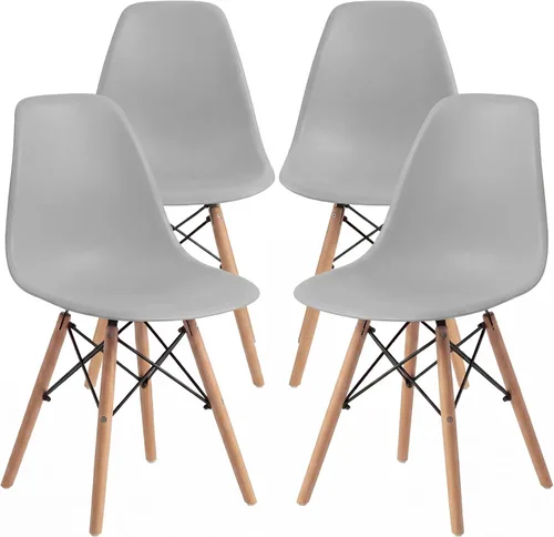 Miniatura 9 de Furmax Silla de comedor de estilo moderno, silla DSW moderna de mediados de siglo, silla de plástico Shell Lounge para cocina, comedor, dormitorio