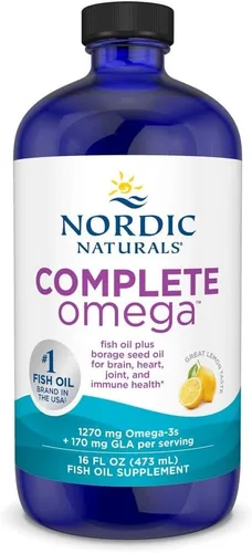 Nordic Naturals Omega completo, sabor a limón, 16 onzas, 1270 mg de omega-3, EPA y DHA con GLA añadido, piel saludable, cognición, estado de ánimo