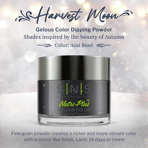 Miniatura 2 de SNS Polvo de inmersión de uñas, polvo de inmersión de color geloso - Acai Bowl (negro) - Color de uñas de larga duración dura 14 días - Bajo olor