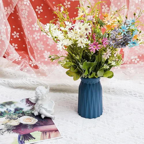 Miniatura 6 de Waydress 6 paquetes de flores artificiales de flores silvestres artificiales, flores silvestres artificiales, ramo multicolor para interiores