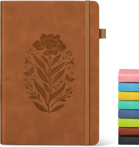 Miniatura 19 de Cuaderno de diario con líneas para mujeres, A5 de tapa dura de cuero rosa para escribir, 200 páginas, diario de viaje diario, cuaderno grueso