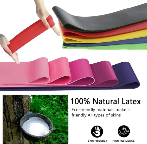 Miniatura 4 de Bandas de resistencia para entrenamiento, bandas de ejercicio de látex, bandas elásticas para ejercicio con guía de entrenamiento y bolsa