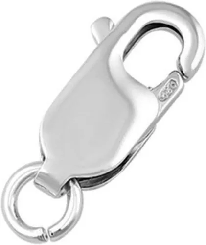 Adabele - 10 unidades de plata esterlina auténtica de 10mm (0.39 pulgadas) pequeños cierres de langosta de gatillo rectangulares italianos, anillo