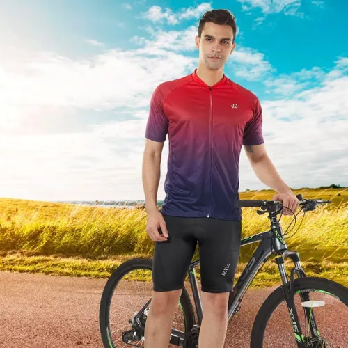 Miniatura 7 de ROTTO Pantalones cortos de ciclismo para hombre con acolchado de gel