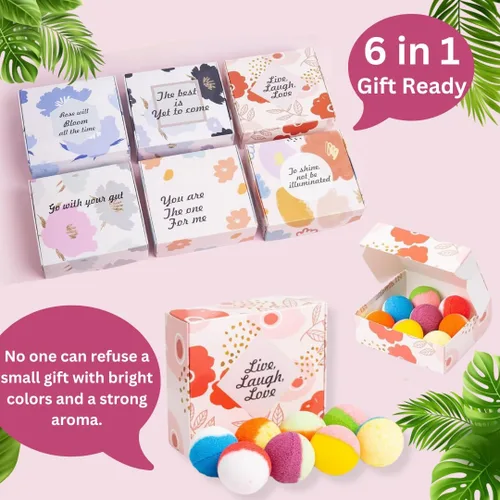 Miniatura 4 de 48 bombas de baño naturales y orgánicas para mujeres y niños, ricas en aceites esenciales, relajación y alivio del estrés, juego de regalo de bombas